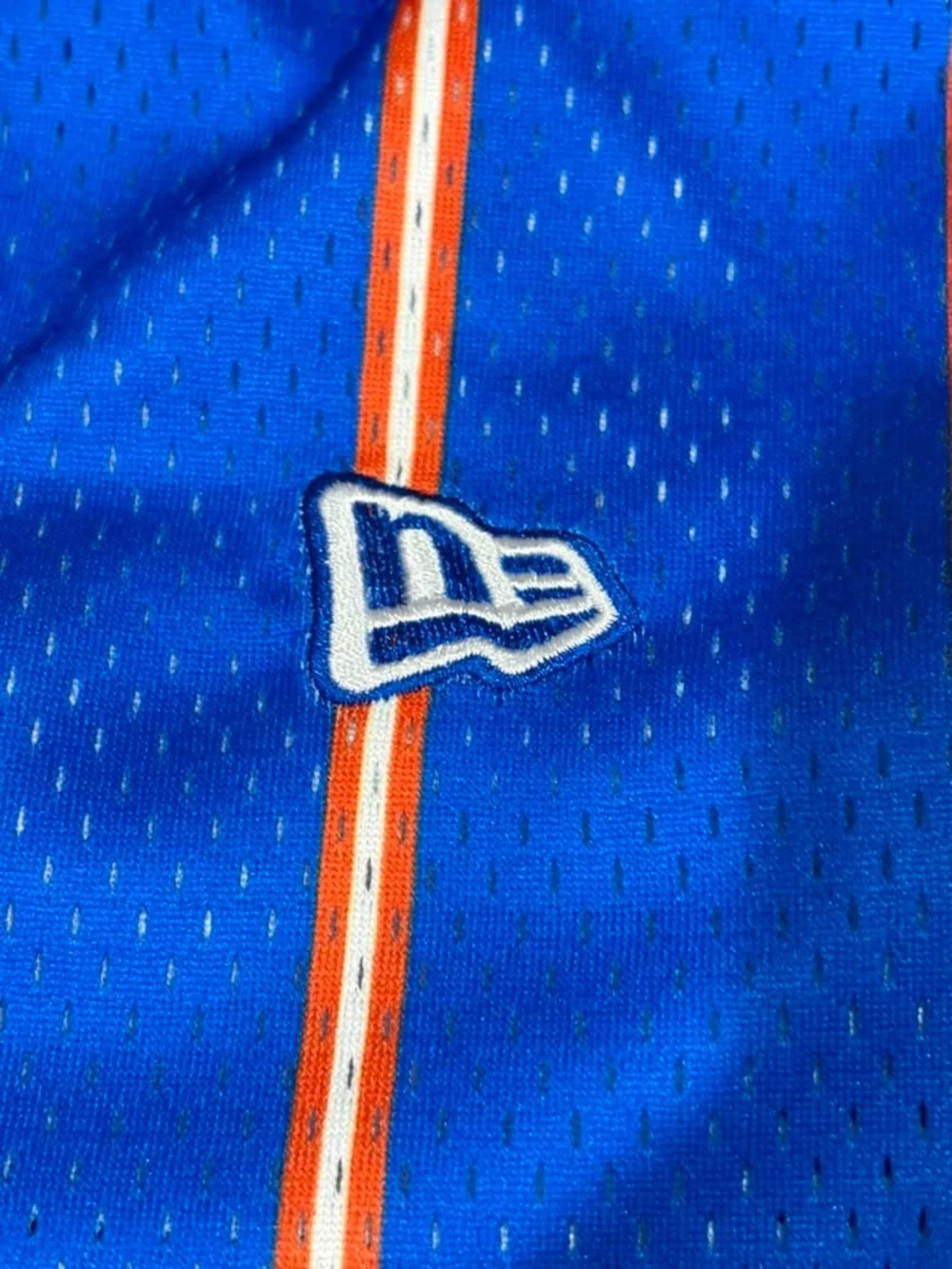 Eric Emanuel EE New York Knicks NBA Blue and Orange Mesh Pinstripe Shorts - Picture 4 of 11